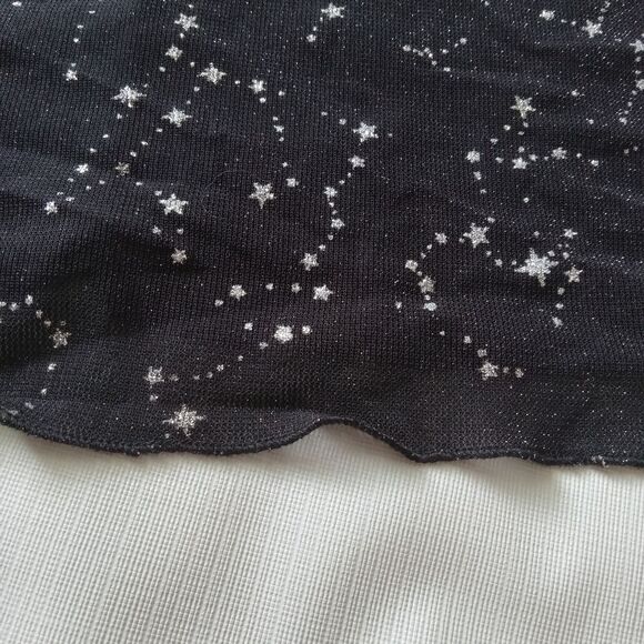 Shein EZwear Plus Size Loose Fit Silver Glitter Star Print Sheer Tee Women's 3XL - Picture 11 of 12